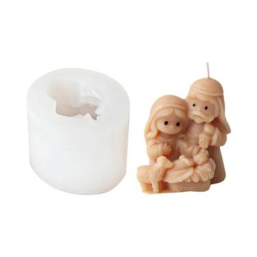 Imagem de Molde De Silicone Para Cena De Natal Em 3D, Mini Família De Jesus, Vel