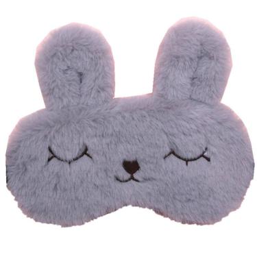 Imagem de Máscara para dormir Grey Plush Rabbit Anime Super Soft 19x9cm