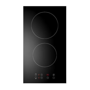 Imagem de Cooktop Elétrico 2 Bocas 30cm Preto Vidro Temperado Controle Touch 220-240V