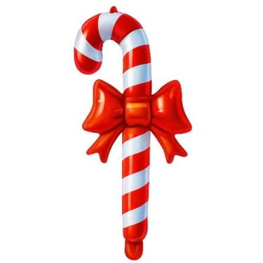 Imagem de Balão Metalizado Bastão Pirulito Natal Decoração 60cm - Enaltecer