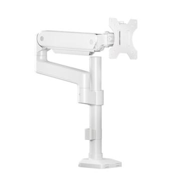 Imagem de BEGWVDJTP T8 Suporte para monitor de computador desktop tela simples sem furo giratório base telescópica T8 (branco)