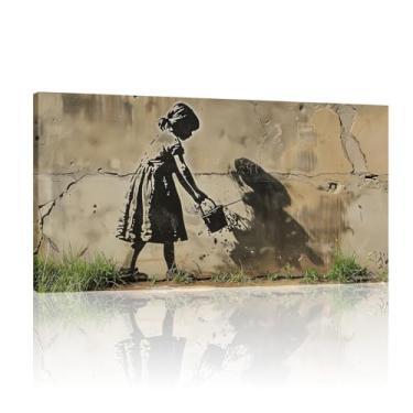 Imagem de Arte de grafite infantil, arte de parede de sala de estar, arte de Banksy, tela de arte de rua, arte de parede de grafite, impressão de grafite - (40 x 80 cm) 16 x 32 polegadas sem moldura