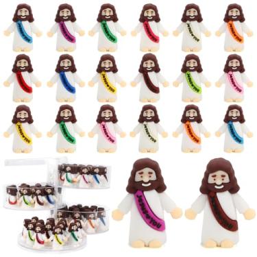 Imagem de BSTCRAFT 80 peças de mini Jesus, pequenos bonecos de Jesus para esconder pequenas estatuetas em massa e bolso buscam presentes religiosos para enchimentos de ovos de Páscoa, escola dominical, batismo