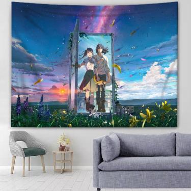 Imagem de Tapeçaria Suzumes No Tojimaris Anime Manga 150x100cm Poliéster