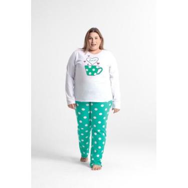 Imagem de Pijama Feminino Plus Size Adulto Algodão - EMC Store, Multicolorido, G