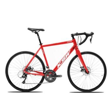 Imagem de Bike Speed Road Aro 700 KSW GTA Z9 18 Marcha 2x9V, Vermelho, Branco, 5