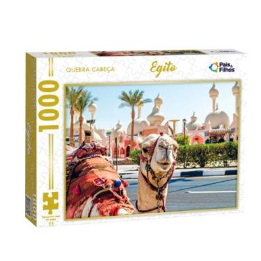 Imagem de Quebra Cabeça Paisagem Egito Camelo 1000 Peças Raciocínio Adulto Infan