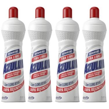 Imagem de Tira Limo Azulim 500ML Azulim com Cloro Ativo, kit4unidades