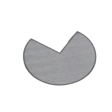 Imagem de Tapete de banho de canto circular em forma de L tapete antiderrapante macio espesso tapete de banheiro tapete de porta absorvente decoração de casa (cinza, 100 * 100 cm)