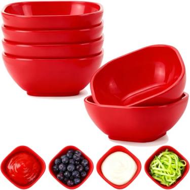 Imagem de MaoMaoCha Pacote com 6 tigelas inquebráveis, pratos de molho de soja de palha de trigo de 127 g, conjunto de tigelas pequenas de sobremesa, mini tigelas de preparação para molho para acompanhamento