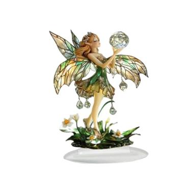 Imagem de KiBcsLic Decoração de fada em acrílico 2D, estatueta de fada atraente, coleção leve, placa de mesa plana com suporte para celebração e lareira.