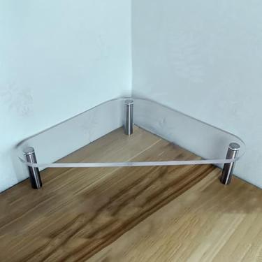 Imagem de ZDJZMGZ Suporte para monitor de canto acrílico para área de trabalho, pernas de aço inoxidável com almofadas antiderrapantes, organizador de mesa de canto para tela de computador/laptop/monitor de TV