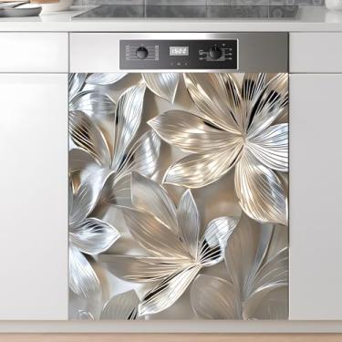 Imagem de AOHMPT Adesivo magnético de painel de capa de ímã de lava-louças adesivo magnético decorativo para decoração de cozinha, capa de porta de geladeira, adesivos de decoração de eletrodomésticos 58 x 66