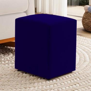 Imagem de Puff Puf Banco Banqueta Quadrada Cubo Decorativo - Realizar, Azul Mari