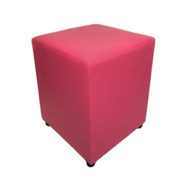 Imagem de Puff Puf Banco Banqueta Quadrada Cubo Decorativo - Realizar, Rosa