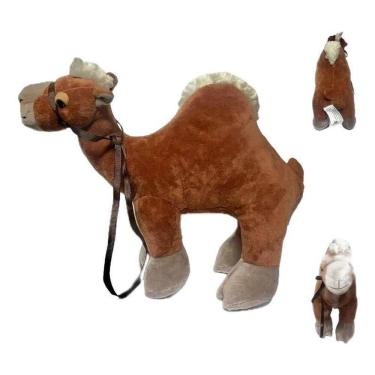 Imagem de Camelo Dromedário De Pelúcia Realista Com 30 Cm Cor Marrom