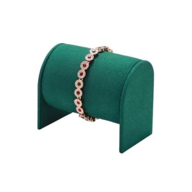 Imagem de KHUTRW3D Suportes organizadores de joias, pulseira, expositor, pulseira, relógio, porta-joias, pulseira, barra de armazenamento, luz, expositor de joias luxuoso, suporte de exibição de joias (verde)
