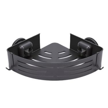 Imagem de Diydeg Prateleira de Chuveiro de Canto, Ventosa de Liga de Alumínio Caddy de Chuveiro de Canto Triangular 1 Camada Sem Perfuração Organizador de Rack de Armazenamento de Banheiro (Arma Cinza)