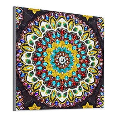 Imagem de Pintura de Diamante 5D DIY Padrão Flor Bordado em Forma Especial Decoração Casa para Sala Estar Quarto Estudo Fácil Terminar