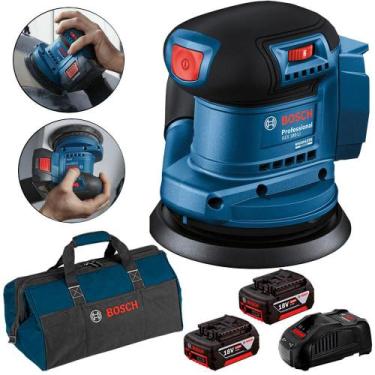 Imagem de Lixadeira Roto Orbital à Bateria 18V GEX 185-LI com 2 Baterias 4,0Ah, 