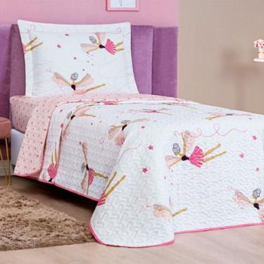 Imagem de Colcha Cobre Leito Bouti Kids Solteiro 02 Peças Bailarina - Sucadu Enx