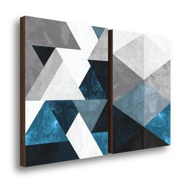 Imagem de Kit 2 Quadros Decorativos Formas Geométricas 50X70Cm