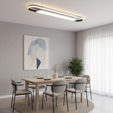 Imagem de Luminária Sobrepor LED 3 em 1 Três Tons de Luz Bivolt Longa 80cm Difus