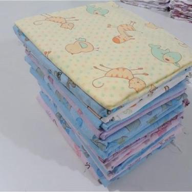 Imagem de Cueiro Flanelado Estampado 60X80Cm Kit Com 2 Neutro - Dugu