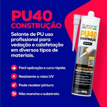 Imagem de Adesivo Selante Elástico Construção Barone Pu40 400g -