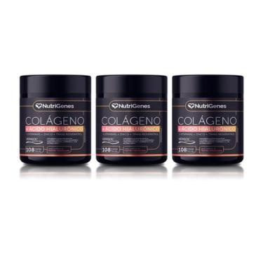 Imagem de Kit 3 Un Colágeno Nutrigenes Vitaminas Zinco Trans Resveratrol - Mike 