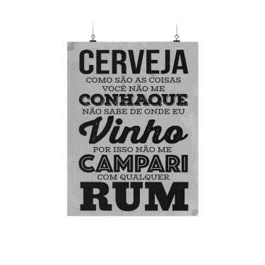 Imagem de Placa Decorativa Cinza Cerveja Conhaque Vinho Campari Rum