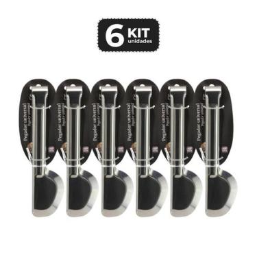 Imagem de Kit 6 pegador universal inox 20 cm - Chef Line