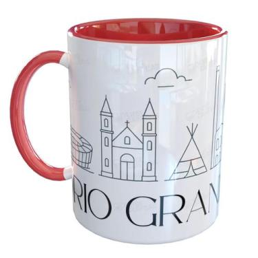 Imagem de Caneca Porcelana Rio Grande do Sul - Pense Canecas, Vermelho
