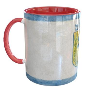 Imagem de Caneca Porcelana Jerusalem Bandeira - Pense Canecas, Vermelho