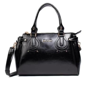 Imagem de Bolsa Feminina Rafitthy Tiracolo Média Verniz Preto-Feminino