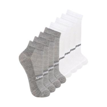 Imagem de Kit com 8 Pares de Meias Esportiva Cano Curto Speedo 8033 Colorido, Ci