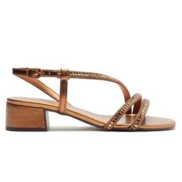 Imagem de Sandália Anacapri Tira Curva Cristais Salto Bloco C304890015-Feminino