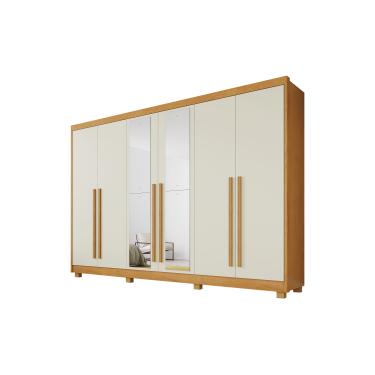 Imagem de Guarda-Roupa Casal Mademarques Coliseu 6 Portas de Bater Espelho 4 Gavetas