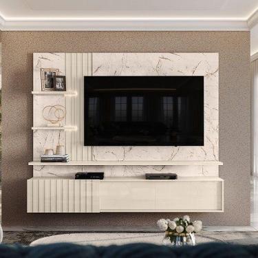 Imagem de Home Theater Atena para TV de até 65 polegadas - CALACATA / OFF WHITE 