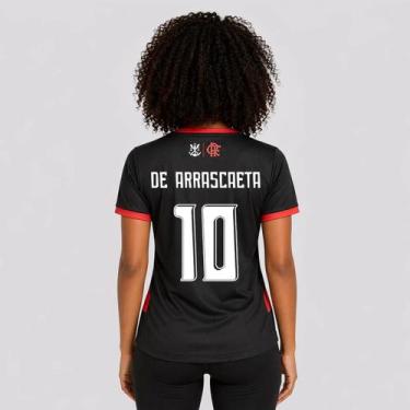 Imagem de Camisa Flamengo Emoção Feminina Listrada Vermelha 10 De Arrascaeta - B