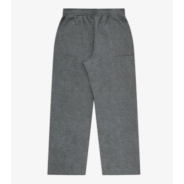 Imagem de Calça Wide Leg Moletom Peluciado Básico Rovitex Cinza, M, Cinza