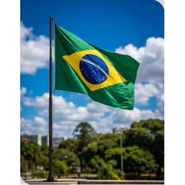 Imagem de BBandeira do Brasil 1,50x0,90m Dupla Face com Ilhós Poliéster Resisten