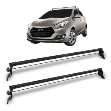 Imagem de Rack de Teto Hyundai Hb20 Hatch / Sedan 2012 a 2019 em Aço Preto com F
