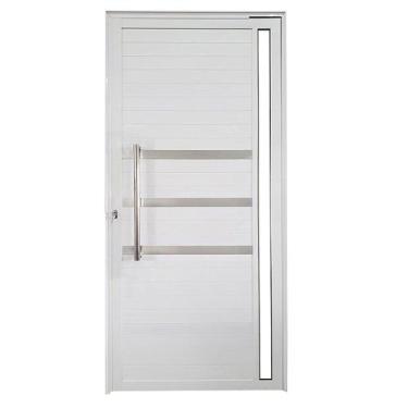 Imagem de Porta Pivotante de Alumínio 210 x 100cm com Puxador, Friso e Vidro Ven