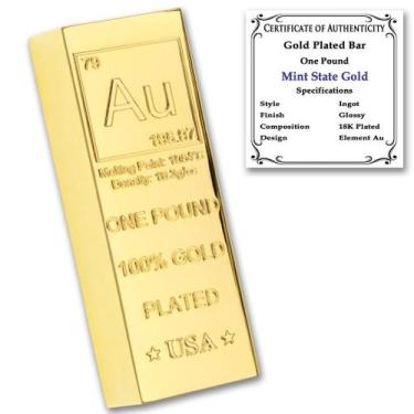 Imagem de Peso de papel MINT STATE GOLD com banho de ouro 18K, 0,45 kg