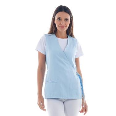 Imagem de Jaleco em Gabardine de Microfibra com fivela e Ajuste Lateral Cor:Azul