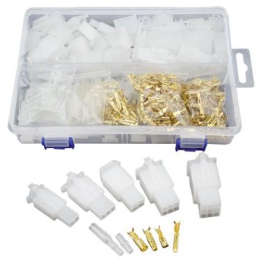 Imagem de WMYCONGCONG Conectores de fio elétrico automotivo 580 peças terminais de fio de crimpagem 2,8 mm 2 3 4 6 9 pinos + 25 kits 4 mm conector de fio terminal de bala de motocicleta de carro