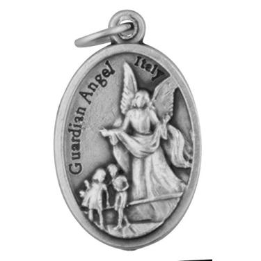 Imagem de Venerare Pequena Medalha de São Católico - Pacote a granel com 10 (Anjo da Guarda)