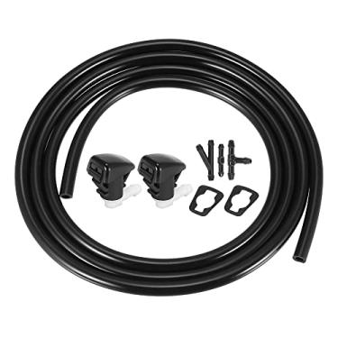 Imagem de ACROPIX Kit de bicos de limpador de para-brisa dianteiro para Dodge Durango com juntas de mangueira de fluido de 2 metros - pacote com 6 pretos