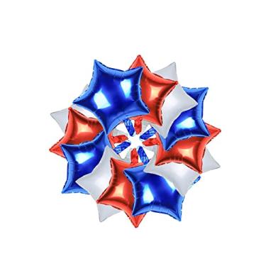 Imagem de Mefuny Conjunto de balões de 18 peças do Dia da Independência Balões de Estrela para Aniversário, Chá de Bebê, Decorações de Casamento 4 de Julho (Vermelho, Azul, Branco)